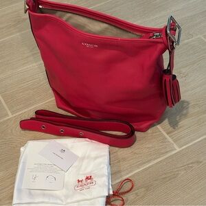 Coach Hot Pink Fuschia Shoulder Bag with tassel